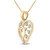 Image 2 : Round Diamond Heart Pendant 1/6 Cttw 14KT Yellow Gold