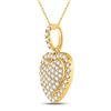 Image 2 : Round Diamond Heart Pendant 1/2 Cttw 14KT Yellow Gold