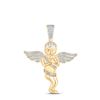 Image 1 : Round Diamond Angel Cherub Charm Pendant 1/2 Cttw 10KT Yellow Gold