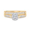 Image 2 : Diamond Cluster Bridal Wedding Ring Band Set 1/2 Cttw 14KT Yellow Gold