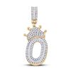 Image 1 : Baguette Diamond Number 0 Crown Charm Pendant 3/4 Cttw 10KT Yellow Gold