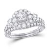Image 1 : Bridal Wedding Ring Band Set 2 Cttw 14KT Two-tone Gold