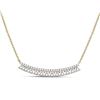 Image 1 : Round Diamond Curved Bar Necklace 1/2 Cttw 14KT Yellow Gold