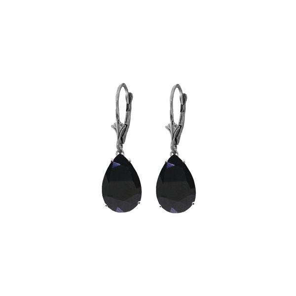 Genuine 9.3 ctw Sapphire Earrings 14KT White Gold - REF-78N9R