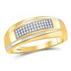 Image 1 : Round Diamond Wedding Band Ring 1/8 Cttw 10KT Two-tone Gold