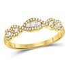 Image 1 : Round Diamond 3-Stone Anniversary Band Ring 3/8 Cttw 14KT Yellow Gold