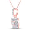 Image 2 : Round Diamond Square Pendant 1/4 Cttw 10KT Rose Gold