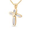 Image 2 : Baguette Diamond Cross Pendant 1/4 Cttw 10KT Yellow Gold