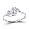 Image 1 : Round Diamond Heart Promise Ring 1/12 Cttw 10KT White Gold