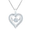 Image 1 : Round Moving Twinkle Diamond Heart Outline Pendant 1/4 Cttw 10KT White Gold
