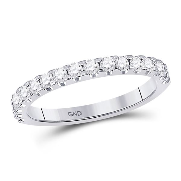 Round Diamond Wedding Machine-Set Band 1/2 Cttw 14KT White Gold