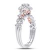 Image 2 : Diamond Bridal Wedding Ring Band Set 3/4 Cttw 14KT Two-tone Gold