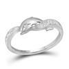 Image 1 : Round Diamond Dolphin Ring 1/20 Cttw 10KT White Gold