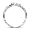 Image 2 : Round Diamond Dolphin Ring 1/20 Cttw 10KT White Gold