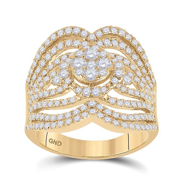 Round Diamond Fashion Ring 1-3/4 Cttw 14KT Yellow Gold