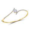 Image 1 : Princess Diamond Bypass Bangle Bracelet 3/4 Cttw 14KT Yellow Gold