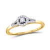 Image 1 : Round Diamond Solitaire Promise Ring 1/8 Cttw 10KT Yellow Gold
