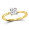 Image 1 : Round Diamond Cluster Ring 1/8 Cttw 10KT Yellow Gold