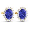 Image 3 : Natural 2.56 CTW Tanzanite & Diamond Earrings 14K Yellow Gold - REF-48H3M