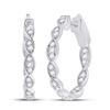 Image 1 : Round Diamond Fashion Hoop Earrings 1/4 Cttw 14KT White Gold
