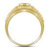 Image 2 : Round Diamond Ribbed Cluster Ring 1/2 Cttw 10KT Yellow Gold