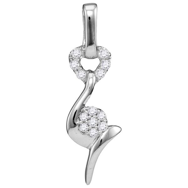 Round Diamond Fashion Pendant 1/12 Cttw 10KT White Gold