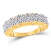 Image 1 : Round Diamond Cluster Band Ring 1/3 Cttw 10KT Yellow Gold