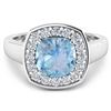 Image 3 : Natural 2.18 CTW Aquamarine & Diamond Ring 14K White Gold - REF-79K7W