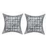 Image 1 : Round Pave-set Diamond Square Kite Cluster Earrings 1/5 Cttw 10KT White Gold
