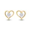 Image 2 : Round Diamond Heart Earrings 1/6 Cttw 10KT Yellow Gold