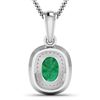 Image 3 : Natural 2.46 CTW Zambian Emerald & Diamond Pendant 14K White Gold - REF-53T2H