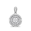 Image 1 : Round Diamond Circle Cluster Pendant 3/8 Cttw 14KT White Gold
