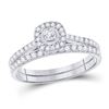 Image 1 : Bridal Wedding Ring Band Set 1/2 Cttw 14KT White Gold