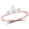 Image 1 : Marquise Diamond Stackable Band Ring 1/4 Cttw 10KT Rose Gold