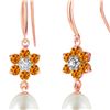 Image 1 : Genuine 9.01 ctw Citrine, Pearl & Diamond Earrings 14KT Rose Gold - REF-44H3X