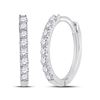 Image 1 : Round Diamond Hoop Earrings 1/3 Cttw 10KT White Gold