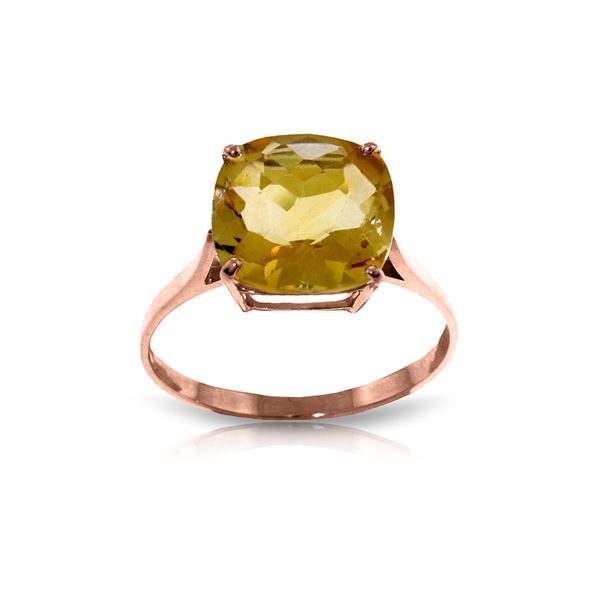Genuine 3.6 ctw Citrine Ring 14KT Rose Gold - REF-34Z7N
