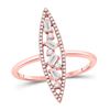 Image 1 : Baguette Diamond Oblong Geometric Statement Fashion Ring 1/4 Cttw 14KT Rose Gold