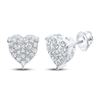 Image 1 : Round Diamond Heart Earrings 1/2 Cttw 10KT White Gold