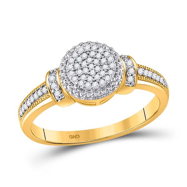 Round Diamond Circle Cluster Ring 1/6 Cttw 10KT Yellow Gold