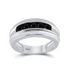 Image 1 : Round Black Color Enhanced Diamond Band Ring 1 Cttw 10KT White Gold