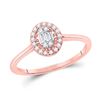 Image 1 : Round Diamond Fashion Cluster Oval Ring 1/6 Cttw 14KT Rose Gold