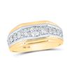 Image 1 : Round Diamond Graduated Band Ring 1 Cttw 10KT Two-tone Gold