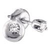 Image 1 : Round Diamond Solitaire Earrings 1/10 Cttw 14KT White Gold