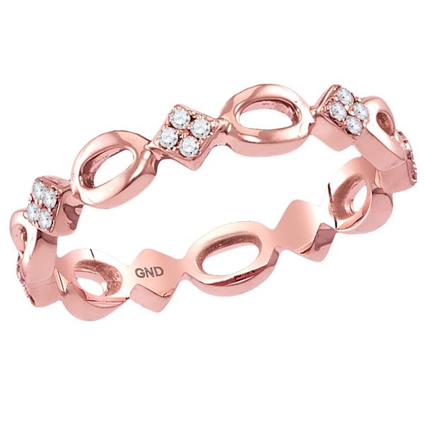 Round Diamond Stackable Band Ring 1/8 Cttw 10KT Rose Gold
