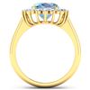 Image 2 : Natural 3.24 CTW Aquamarine & Diamond Ring 14K Yellow Gold - REF-123T3H