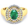 Image 3 : Natural 2.67 CTW Zambian Emerald & Diamond Ring 14K Yellow Gold - REF-71H2M