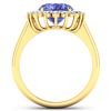 Image 2 : Natural 4.29 CTW Tanzanite & Diamond Ring 14K Yellow Gold - REF-145T3H