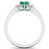 Image 2 : Natural 2.3 CTW Zambian Emerald & Diamond Ring 14K White Gold - REF-51N6R