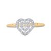 Image 2 : Round Diamond Slender Heart Cluster Ring 1/20 Cttw 10KT Yellow Gold